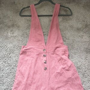 Pink seersucker jumpsuit